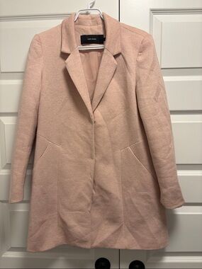 Vero Moda Women's Light Pink Single-Breasted Trench Coat